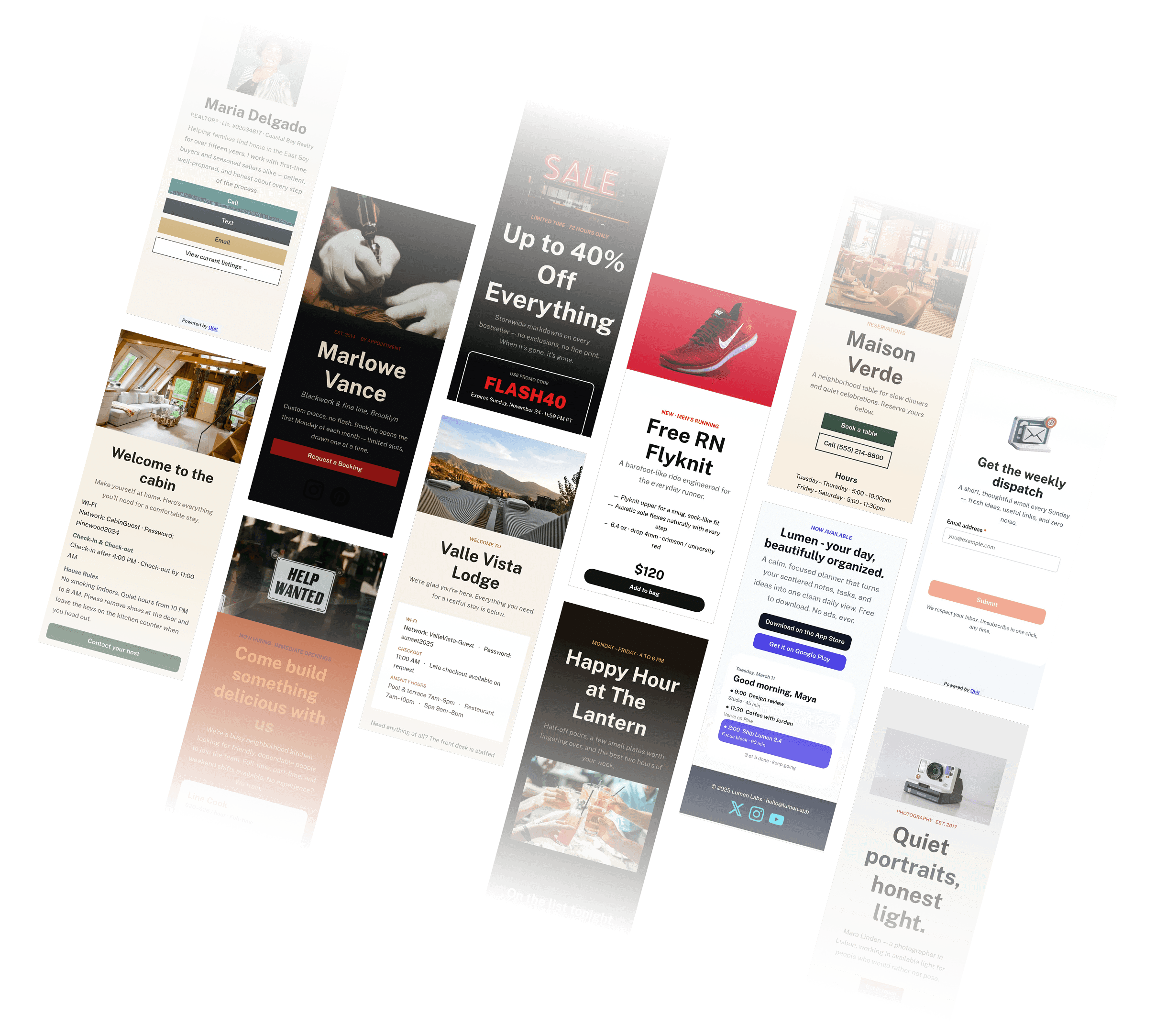 Choosing and customizing a Qbit page template